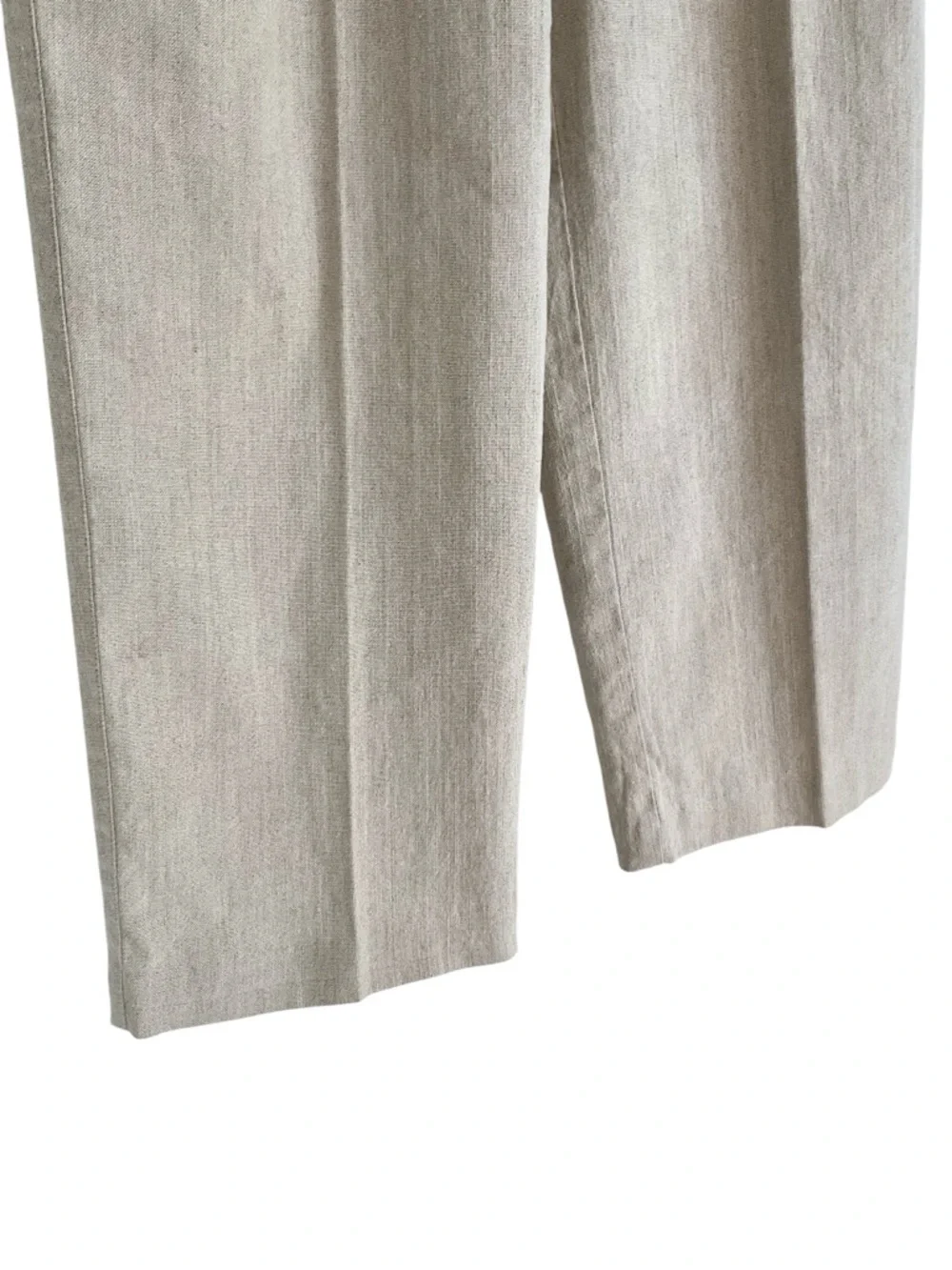 Liz Claiborne Linen Blend Wide Leg Pants Beige Neutral Summer Trousers Size 12